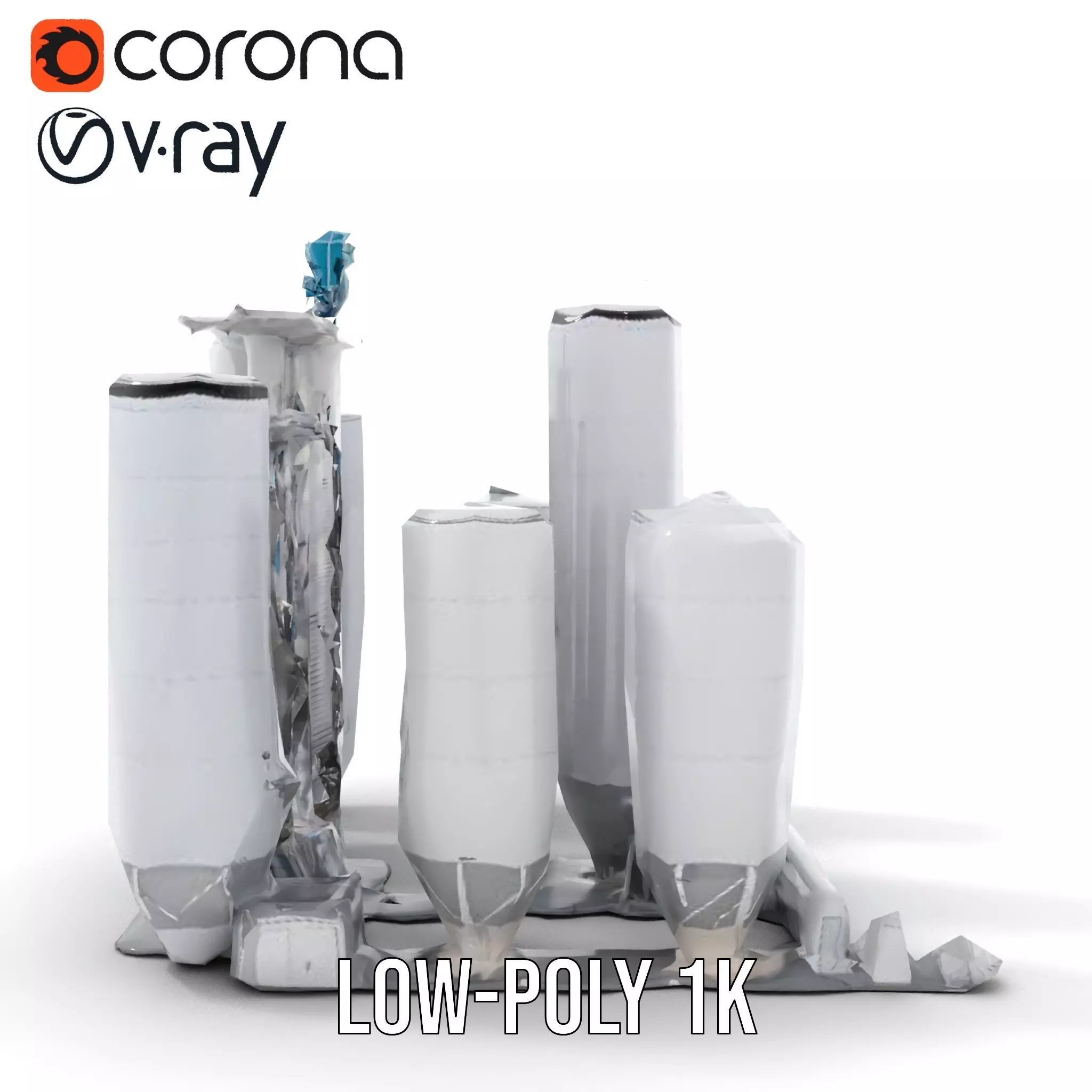 Industrial Silo Complex model pack Low-poly 3D model_8