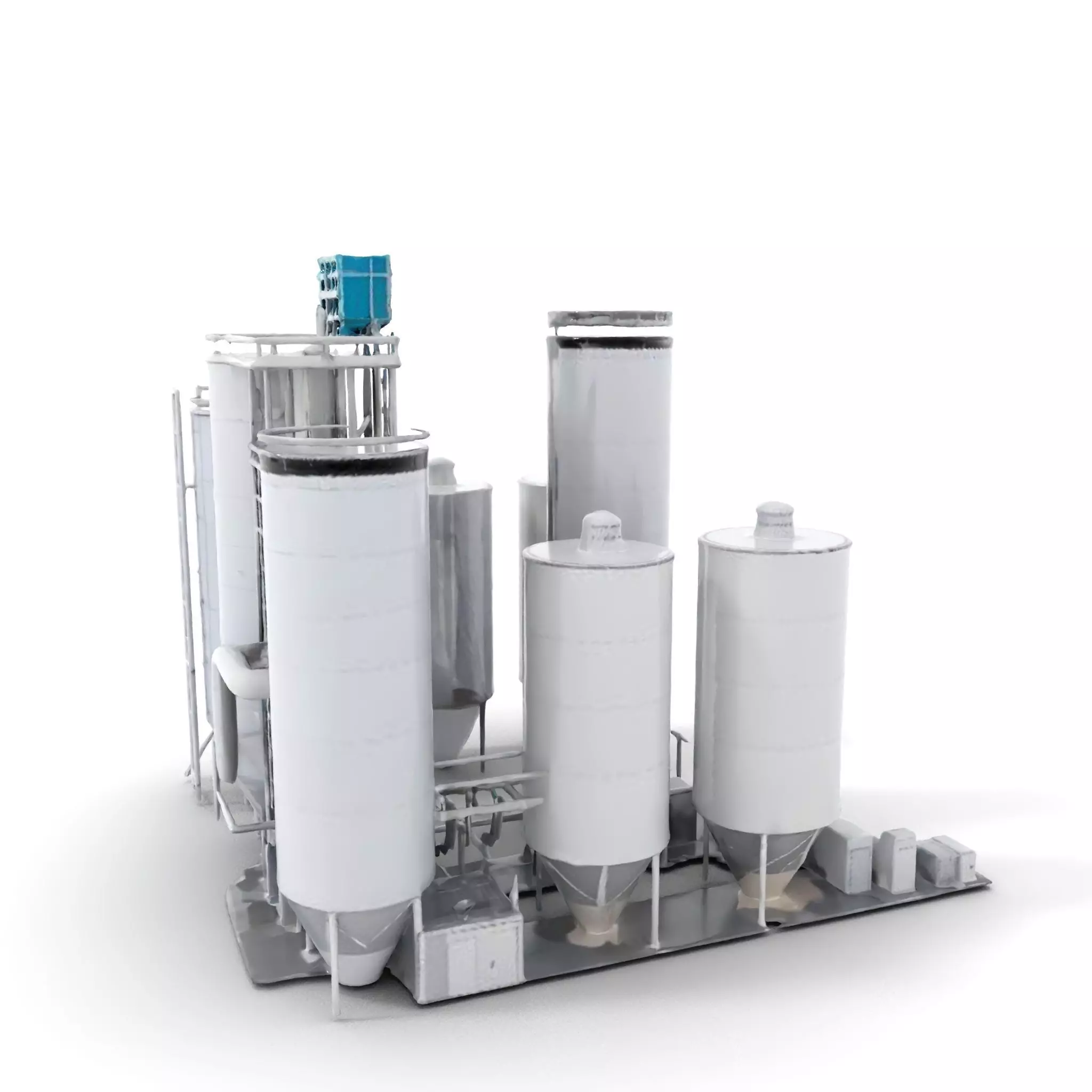 Industrial Silo Complex model pack Low-poly 3D model_0