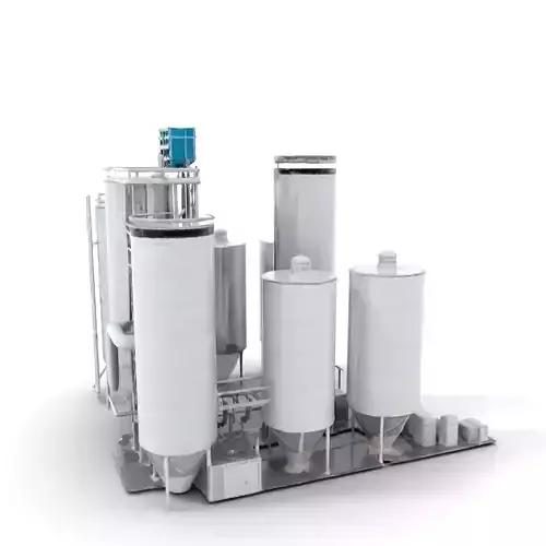 Industrial Silo Complex model pack Low-poly 3D model