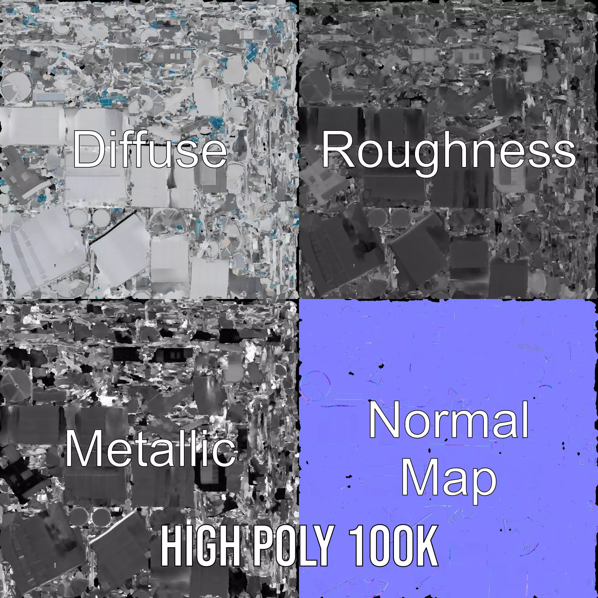 Industrial Silo Complex model pack Low-poly 3D model_4