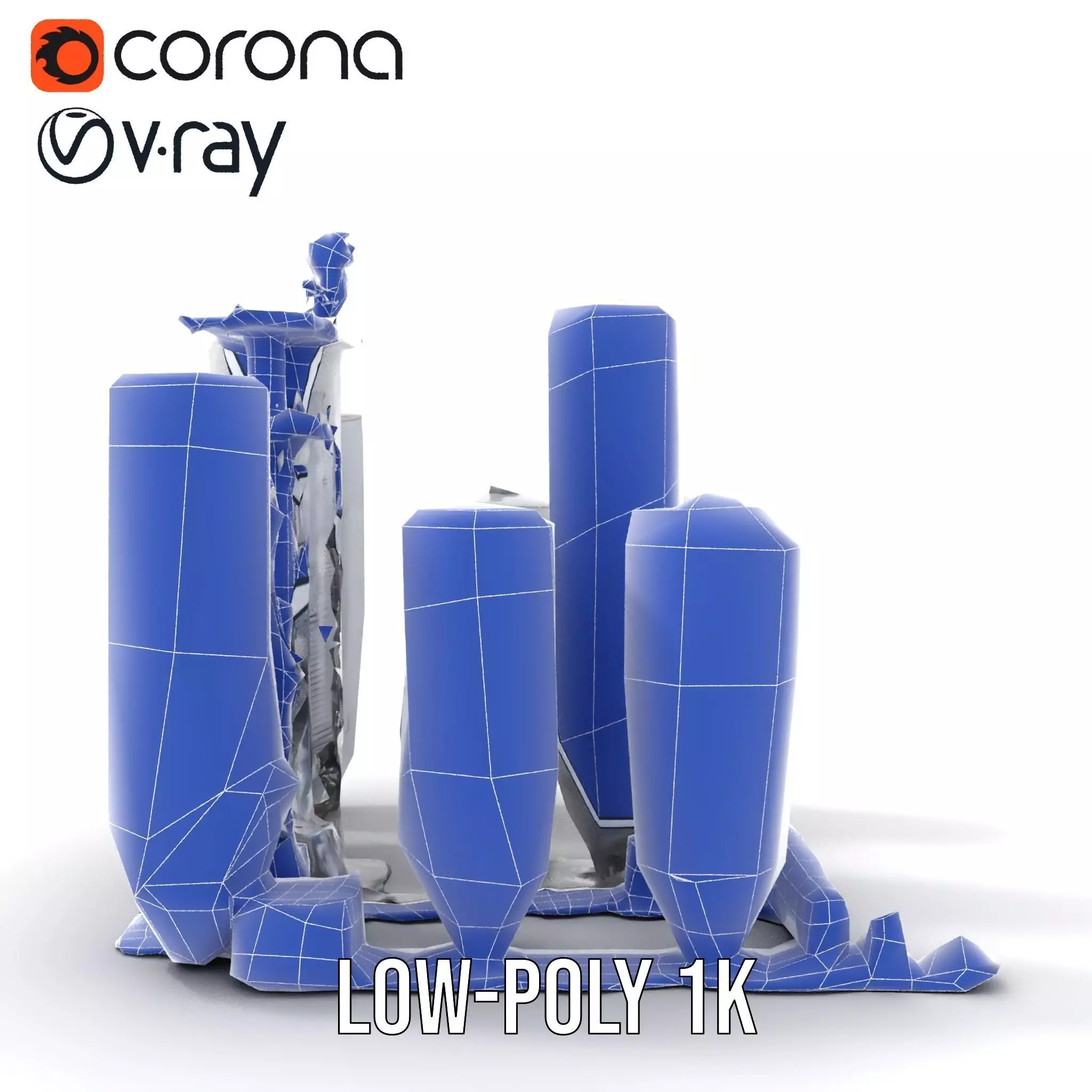 Industrial Silo Complex model pack Low-poly 3D model_26