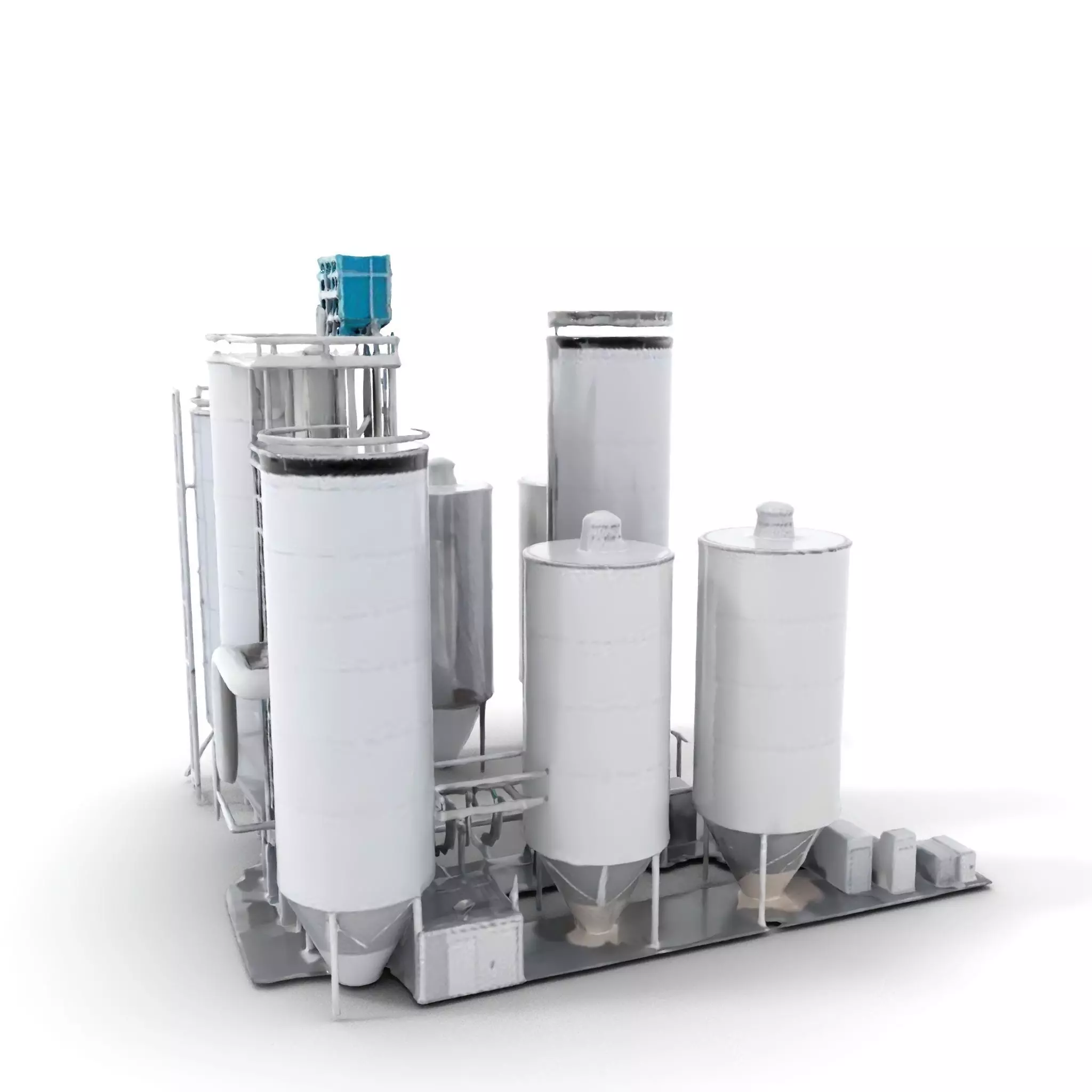 Industrial Silo Complex model pack Low-poly 3D model_12