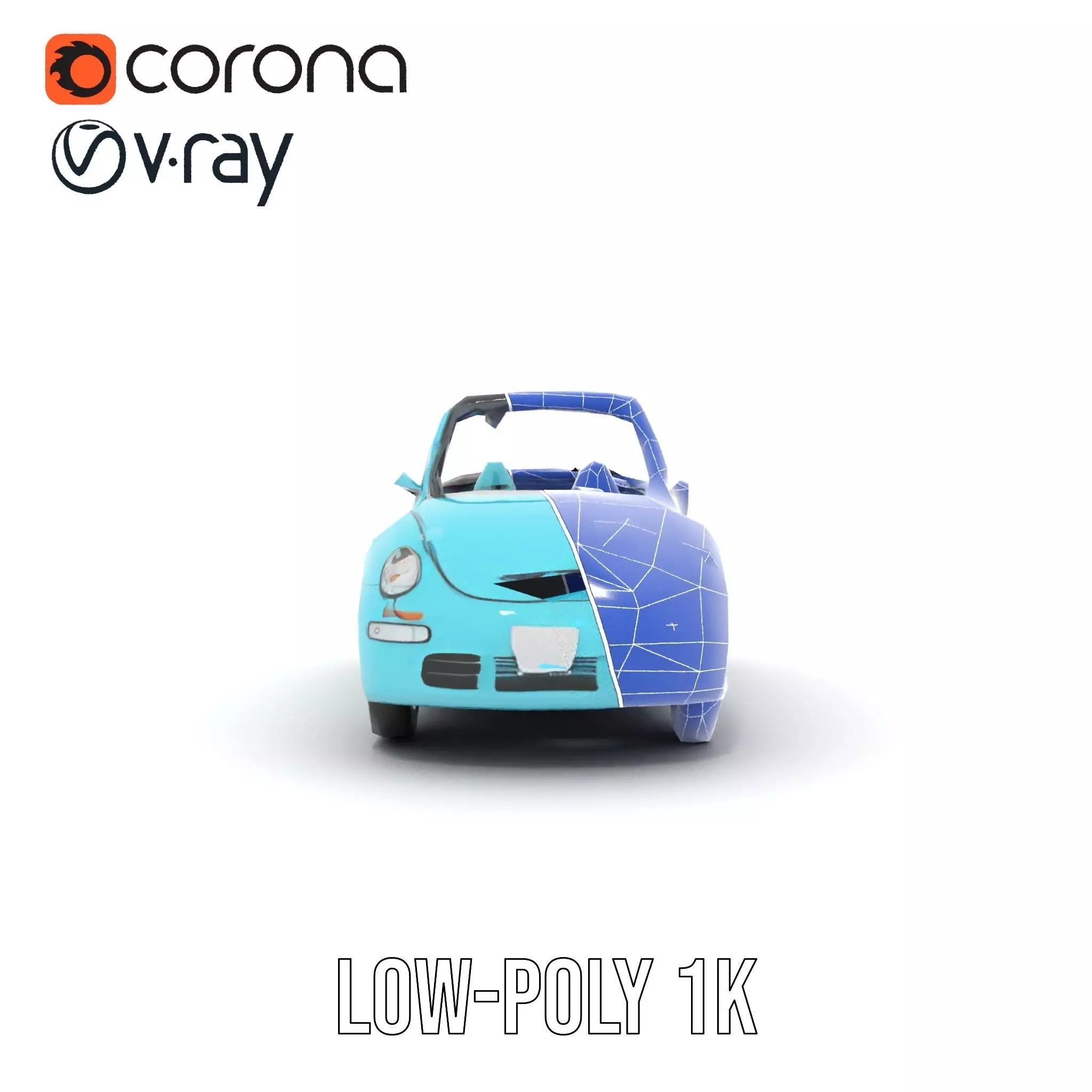 Aqua Beetle Convertible model pack Low-poly 3D model_28