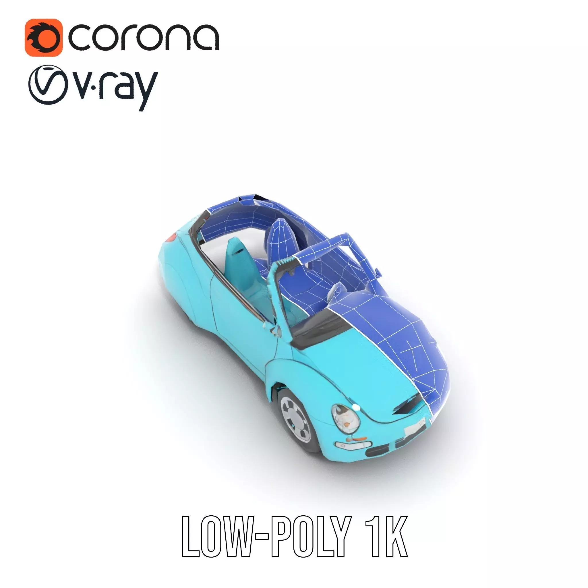 Aqua Beetle Convertible model pack Low-poly 3D model_18