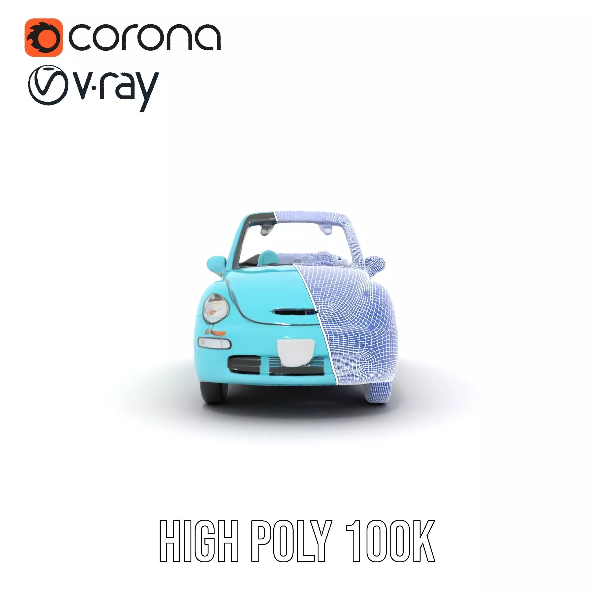 Aqua Beetle Convertible model pack Low-poly 3D model_33