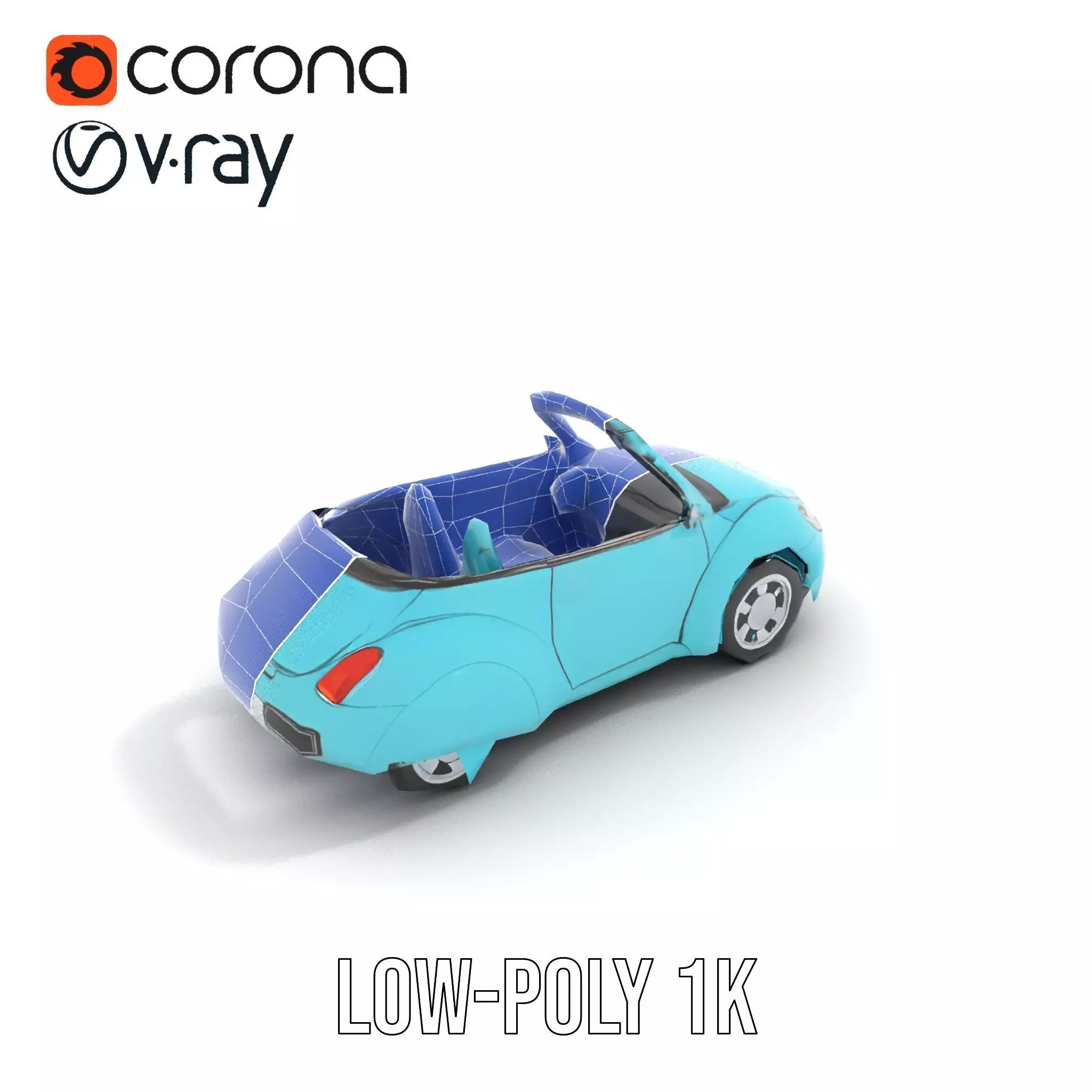 Aqua Beetle Convertible model pack Low-poly 3D model_26
