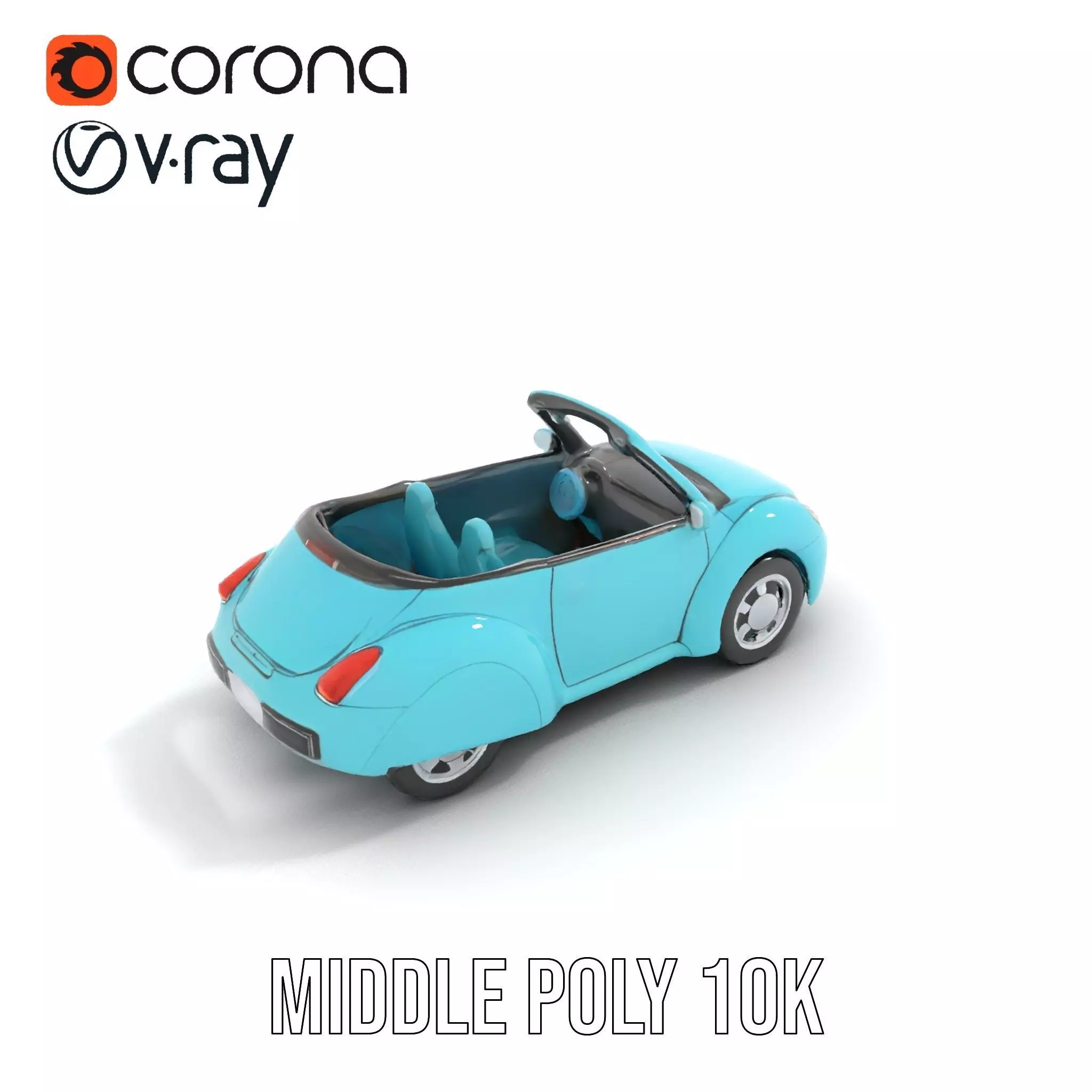 Aqua Beetle Convertible model pack Low-poly 3D model_17