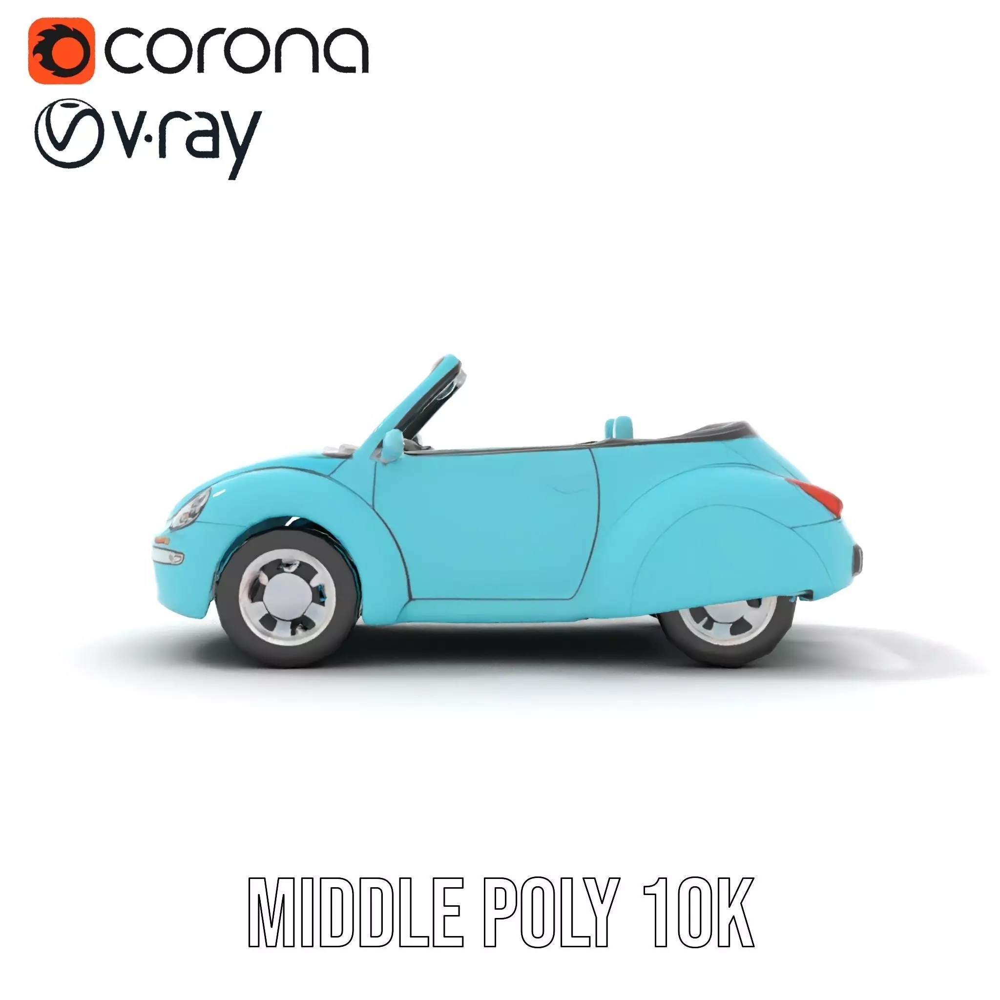 Aqua Beetle Convertible model pack Low-poly 3D model_12
