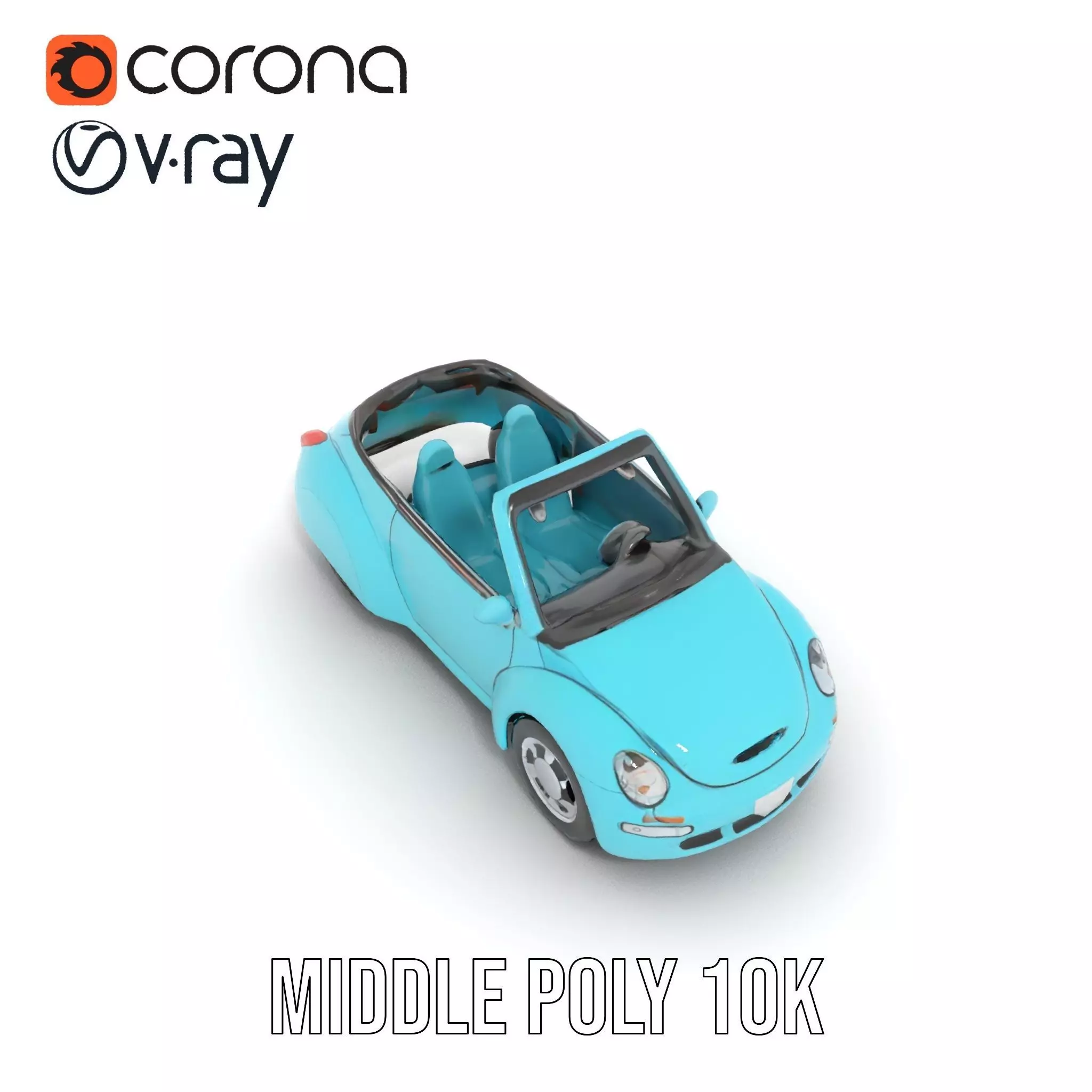 Aqua Beetle Convertible model pack Low-poly 3D model_6