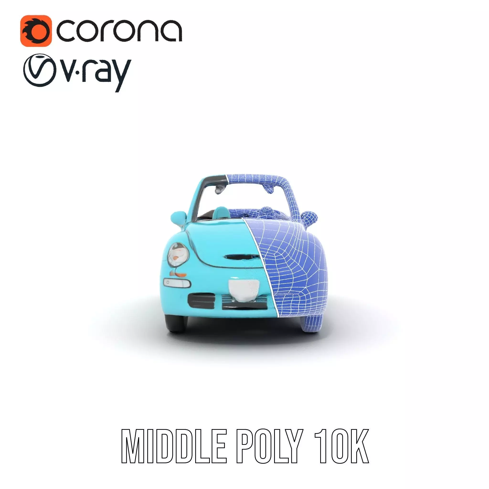 Aqua Beetle Convertible model pack Low-poly 3D model_30