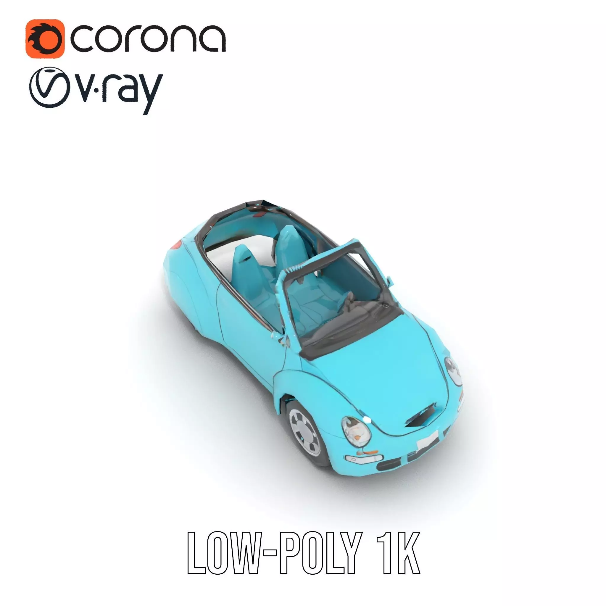 Aqua Beetle Convertible model pack Low-poly 3D model_8