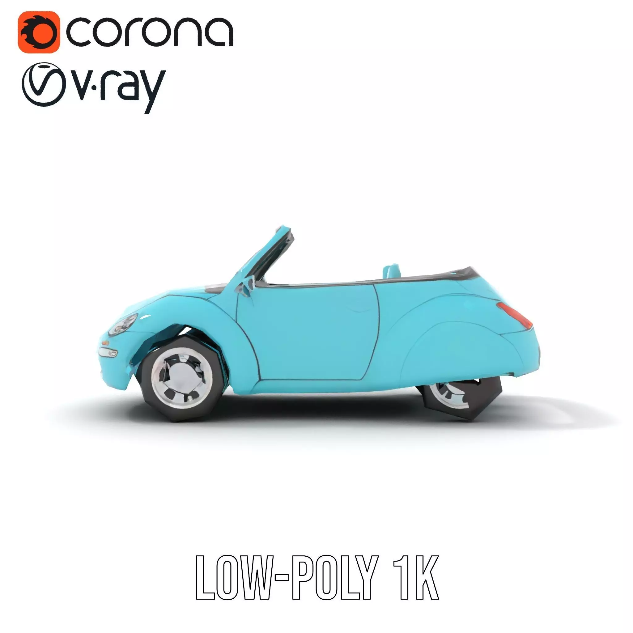 Aqua Beetle Convertible model pack Low-poly 3D model_23