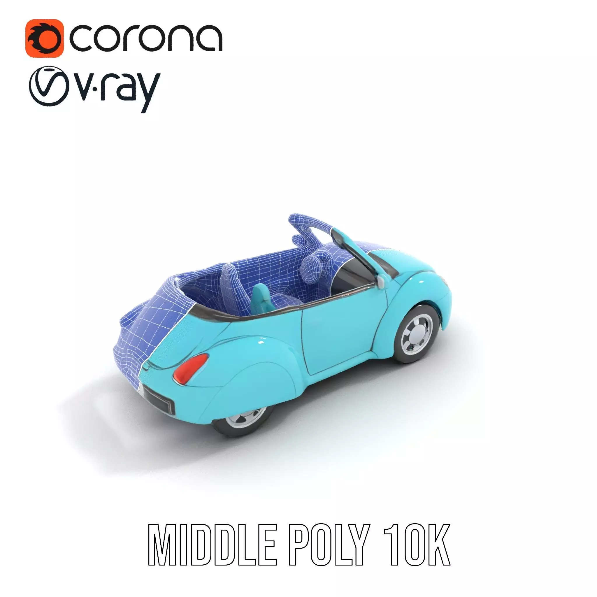 Aqua Beetle Convertible model pack Low-poly 3D model_14
