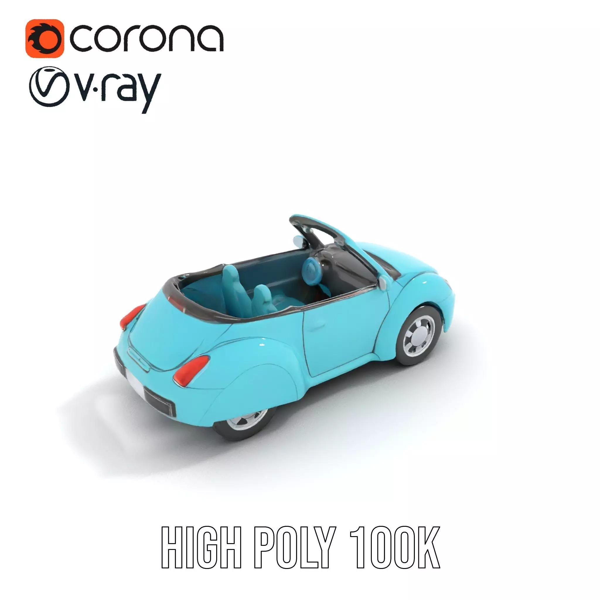 Aqua Beetle Convertible model pack Low-poly 3D model_19