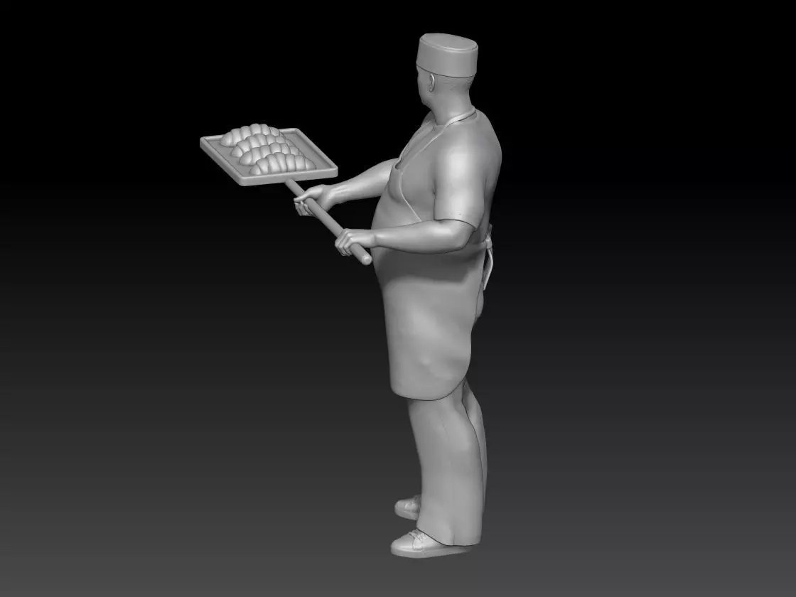 baker man 1 3D print model_2