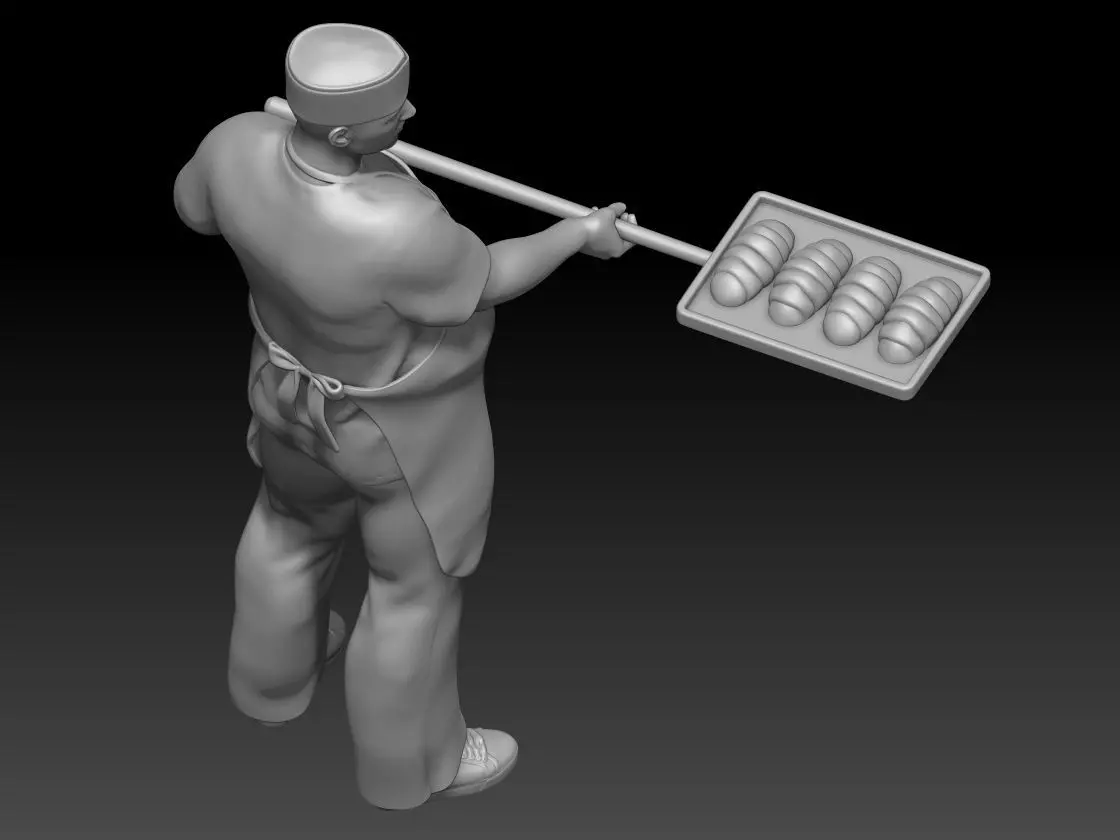baker man 1 3D print model_3