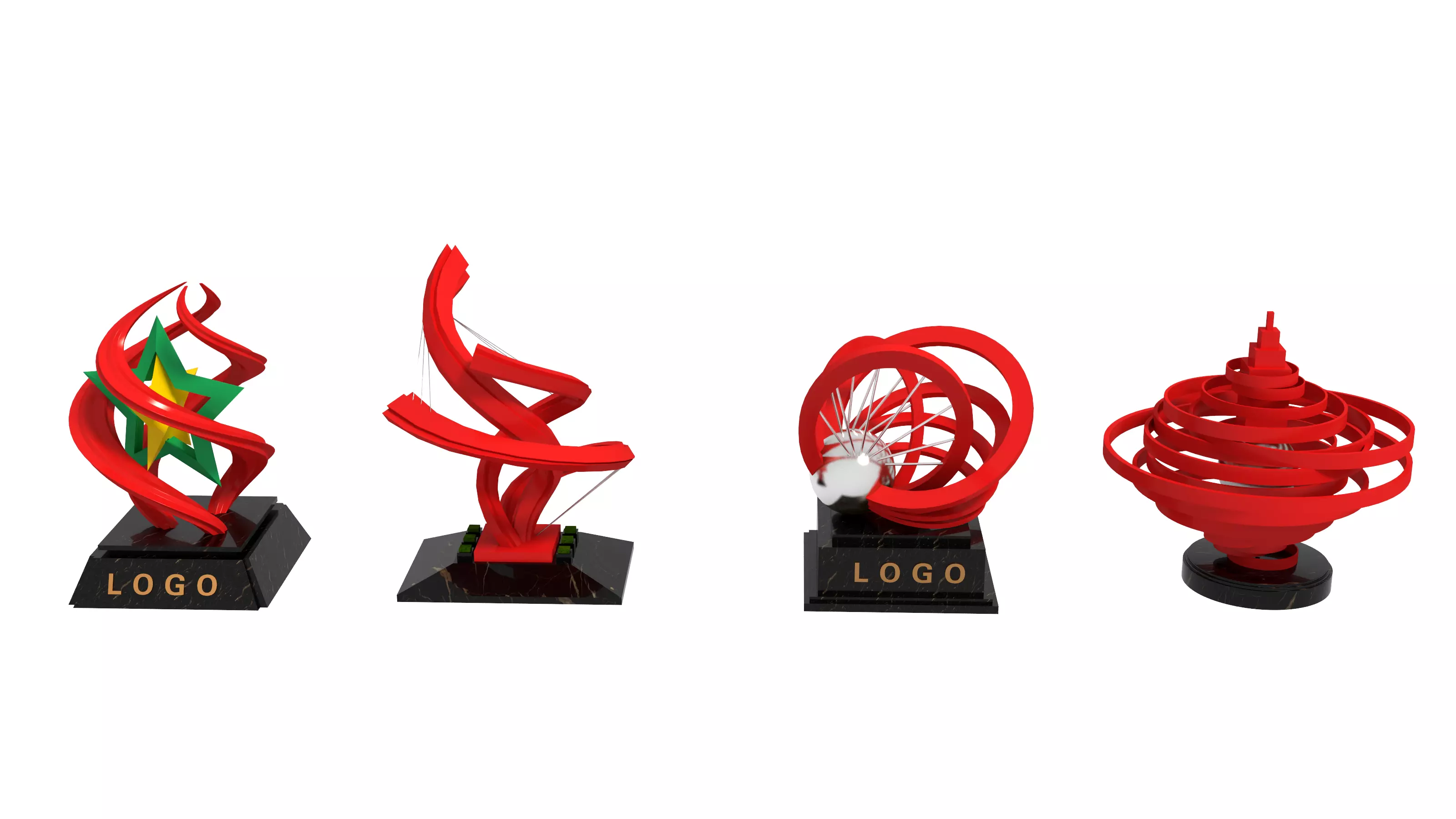 Abstract sculpture 3D model_0