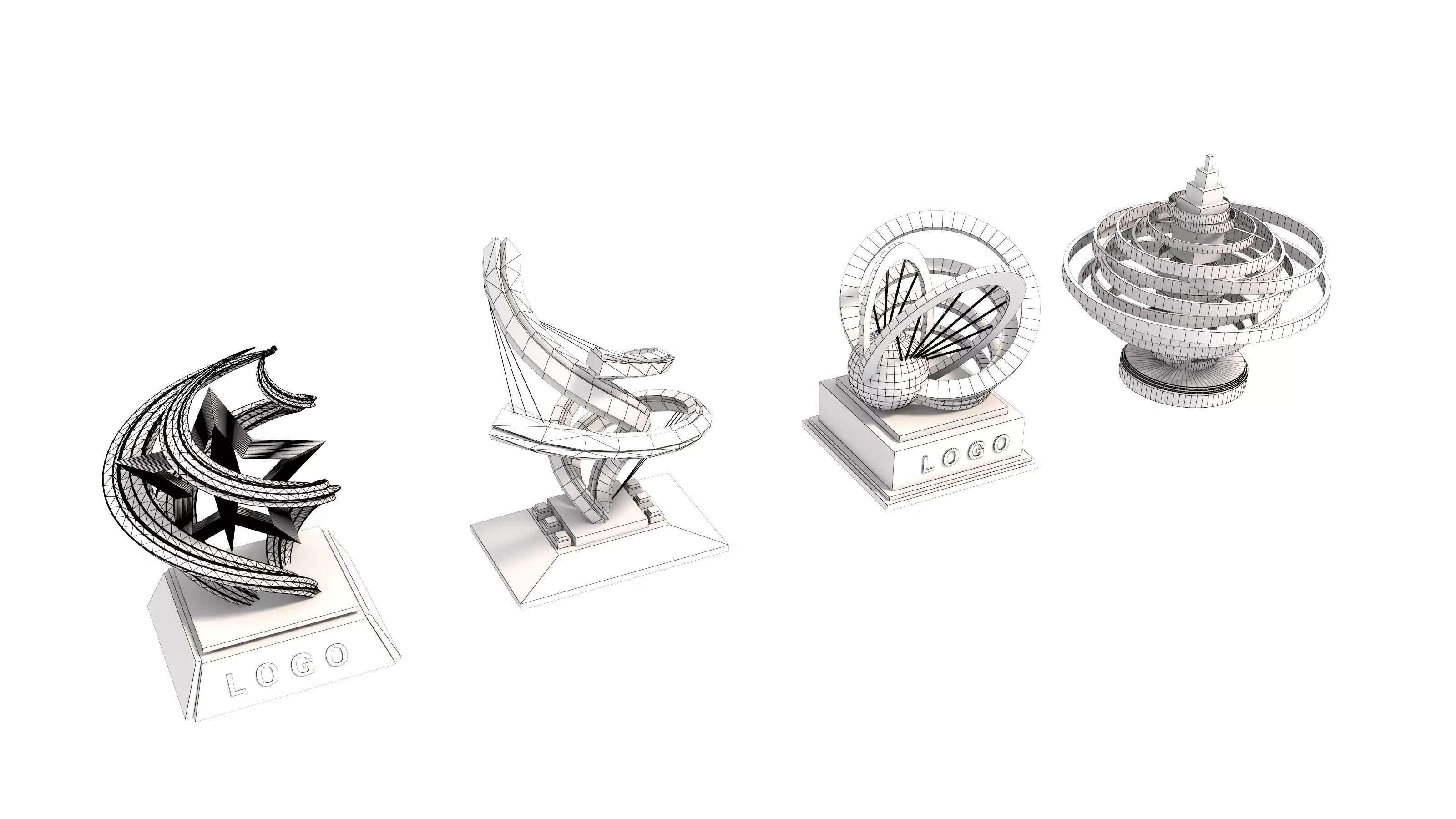 Abstract sculpture 3D model_9