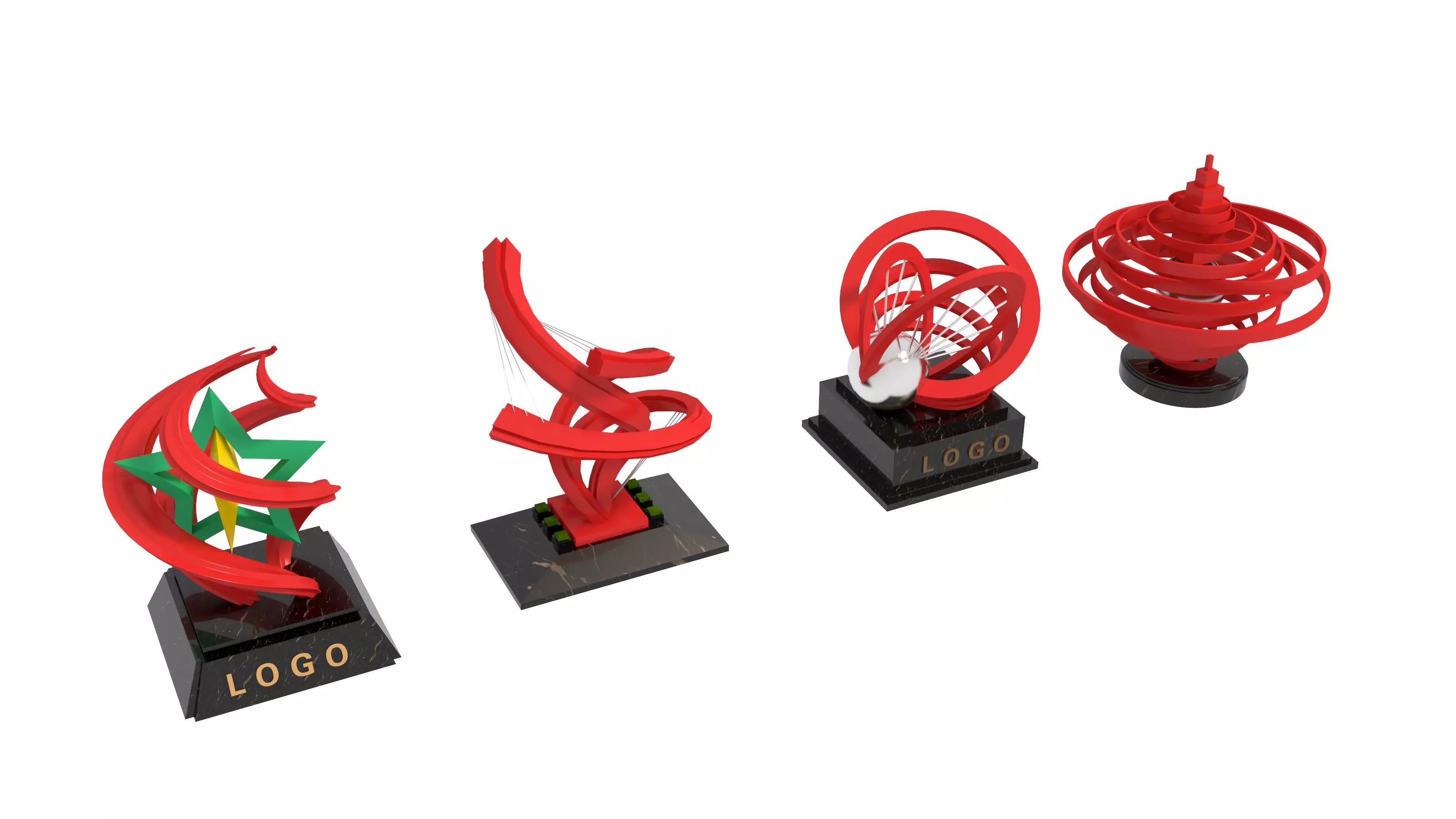 Abstract sculpture 3D model_2