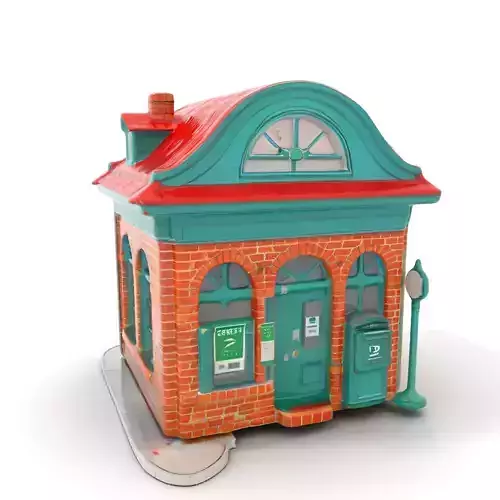Cozy Brick Post Office model pack Low-poly 3D model