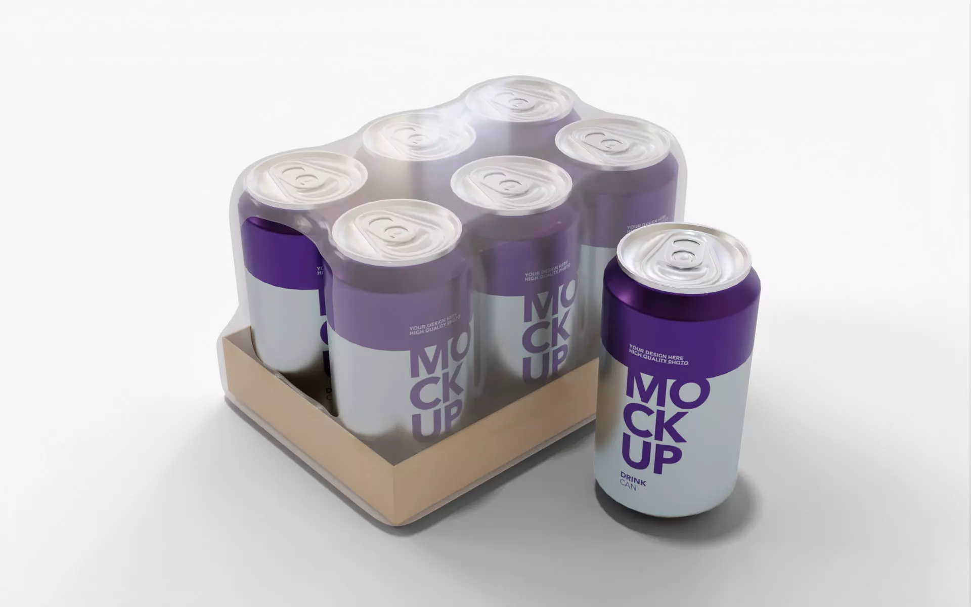 Grape Soda Can Pack of 6 3D model_4