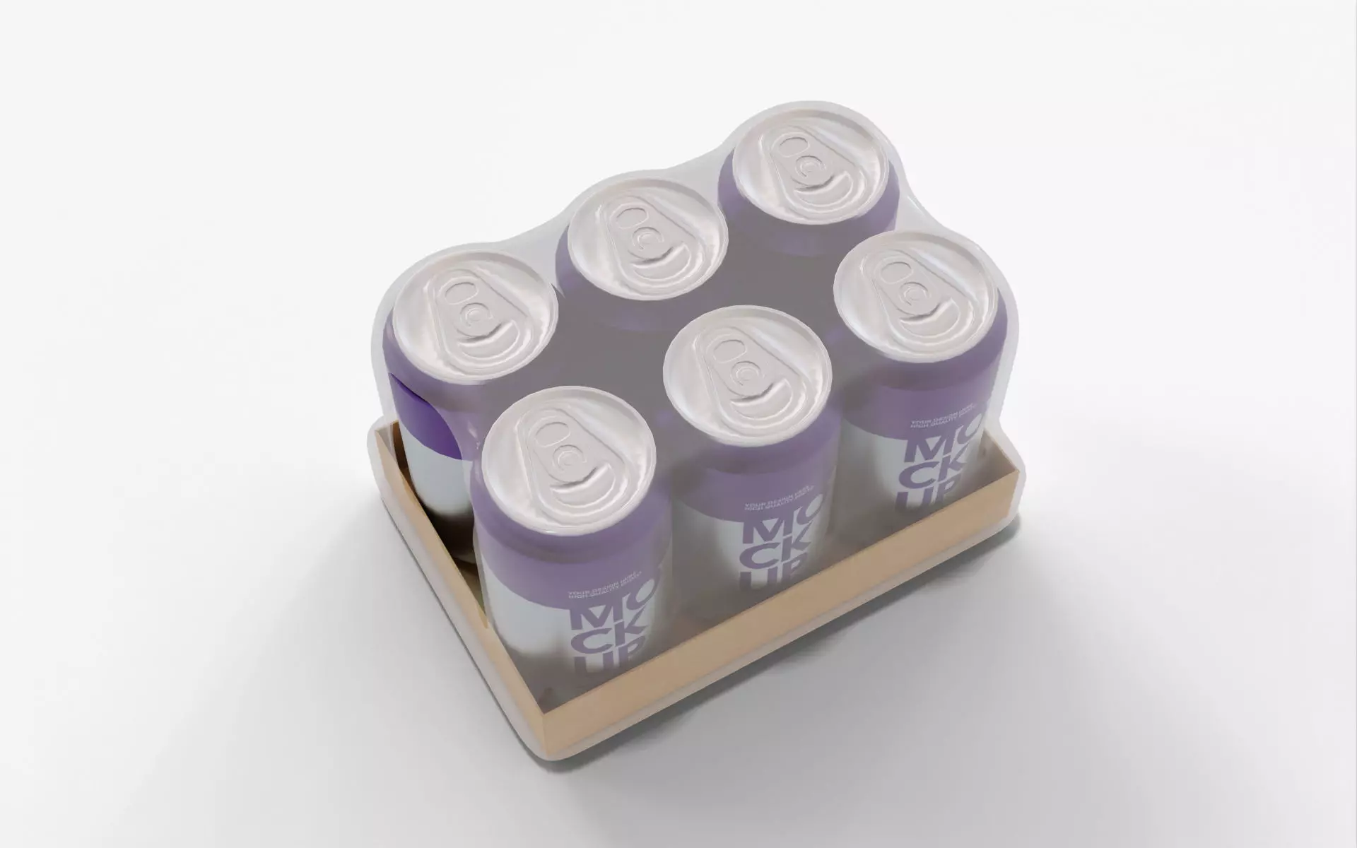 Grape Soda Can Pack of 6 3D model_2