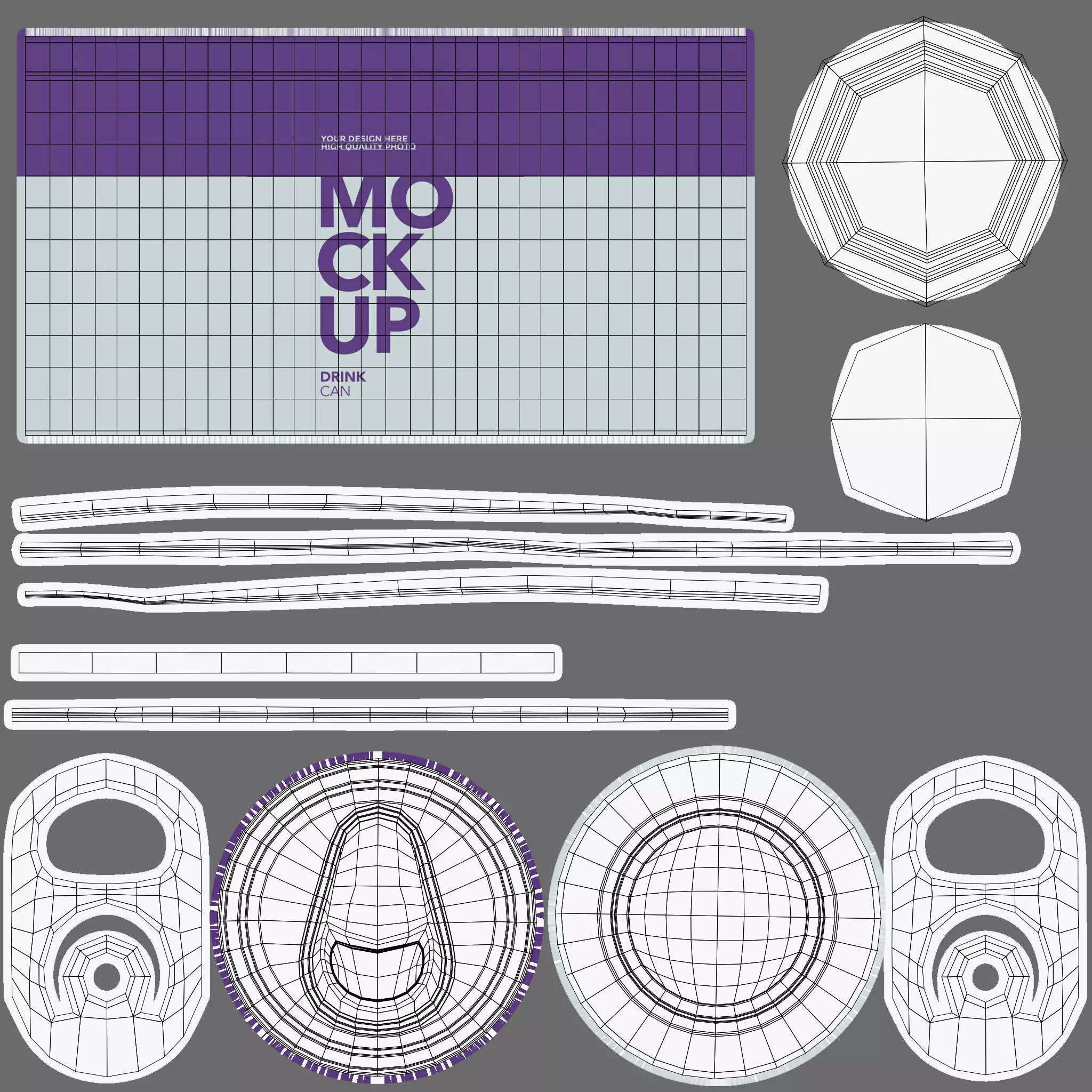 Grape Soda Can Pack of 6 3D model_16