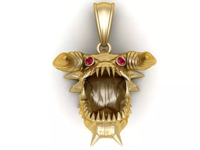 Infernal Jaws Pendant 3D Printable Model 3D print model