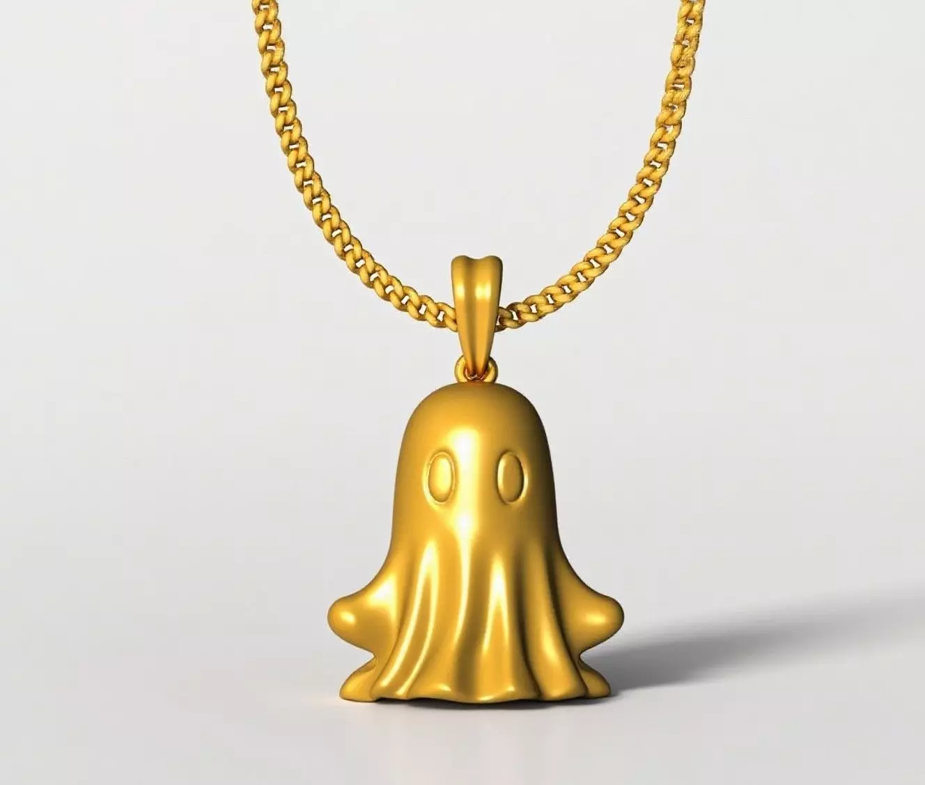 Ghost pendant charms - one inch pendant 3D print model_0