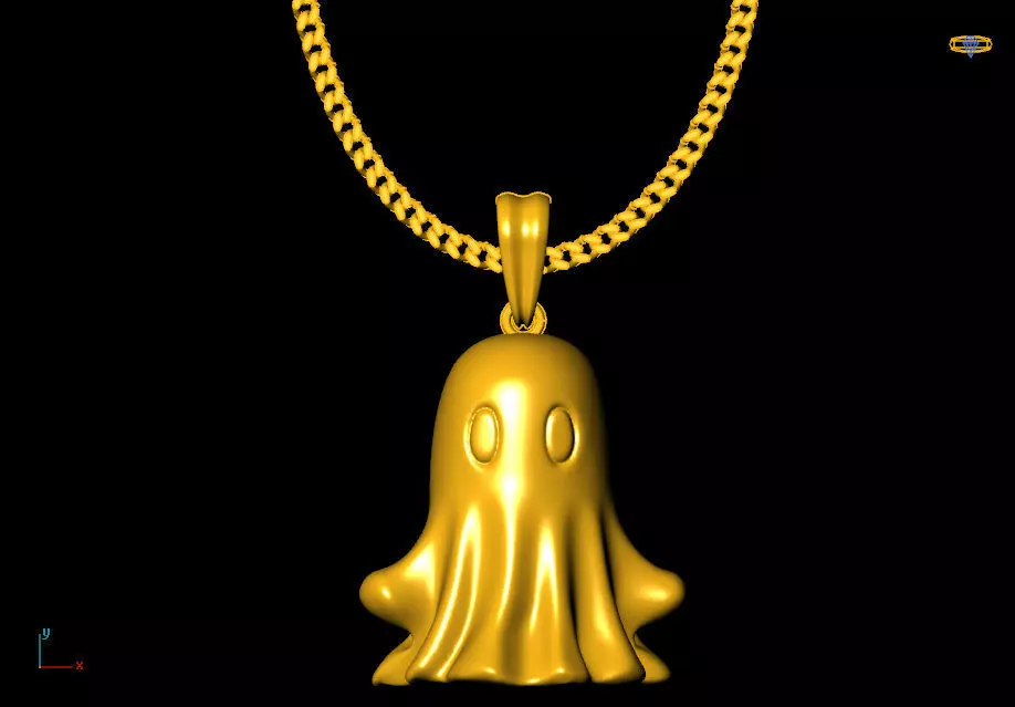 Ghost pendant charms - one inch pendant 3D print model_2