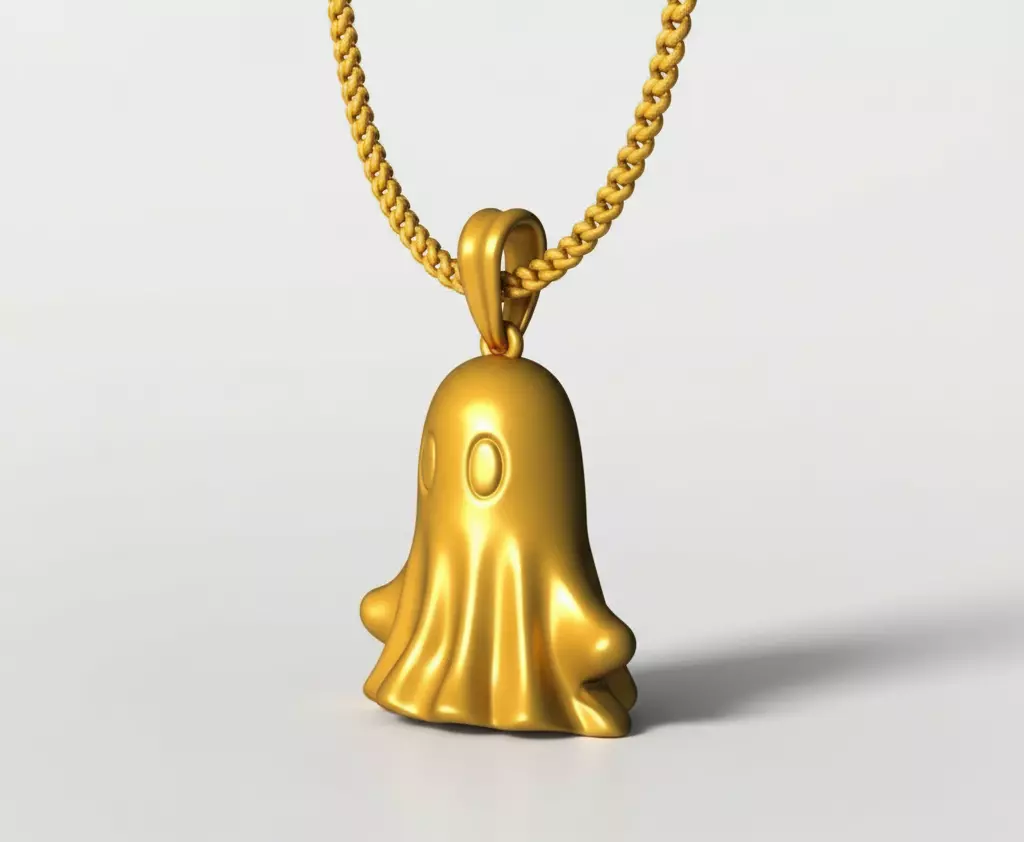 Ghost pendant charms - one inch pendant 3D print model_1