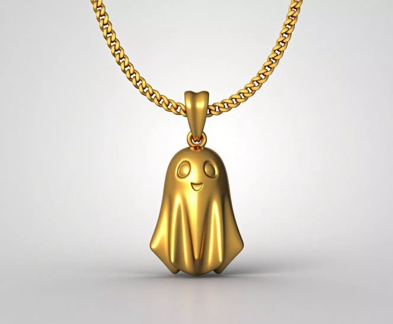 Ghost pendant charms - one inch pendant 3D print model_0
