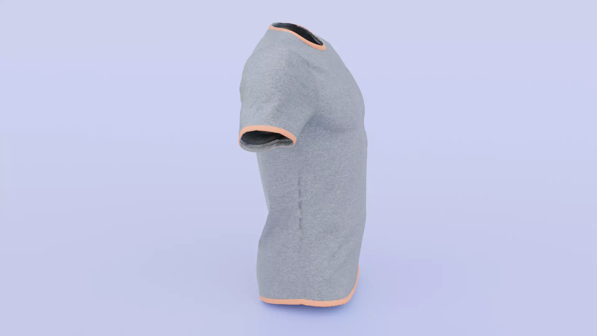 Realistic Grey T-Shirt 3D Model 3D model_3