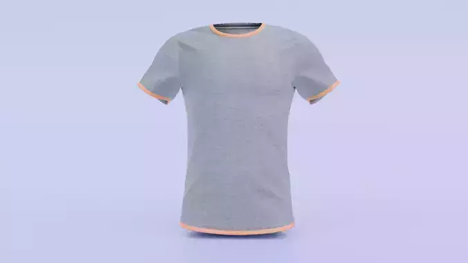 Realistic Grey T-Shirt 3D Model