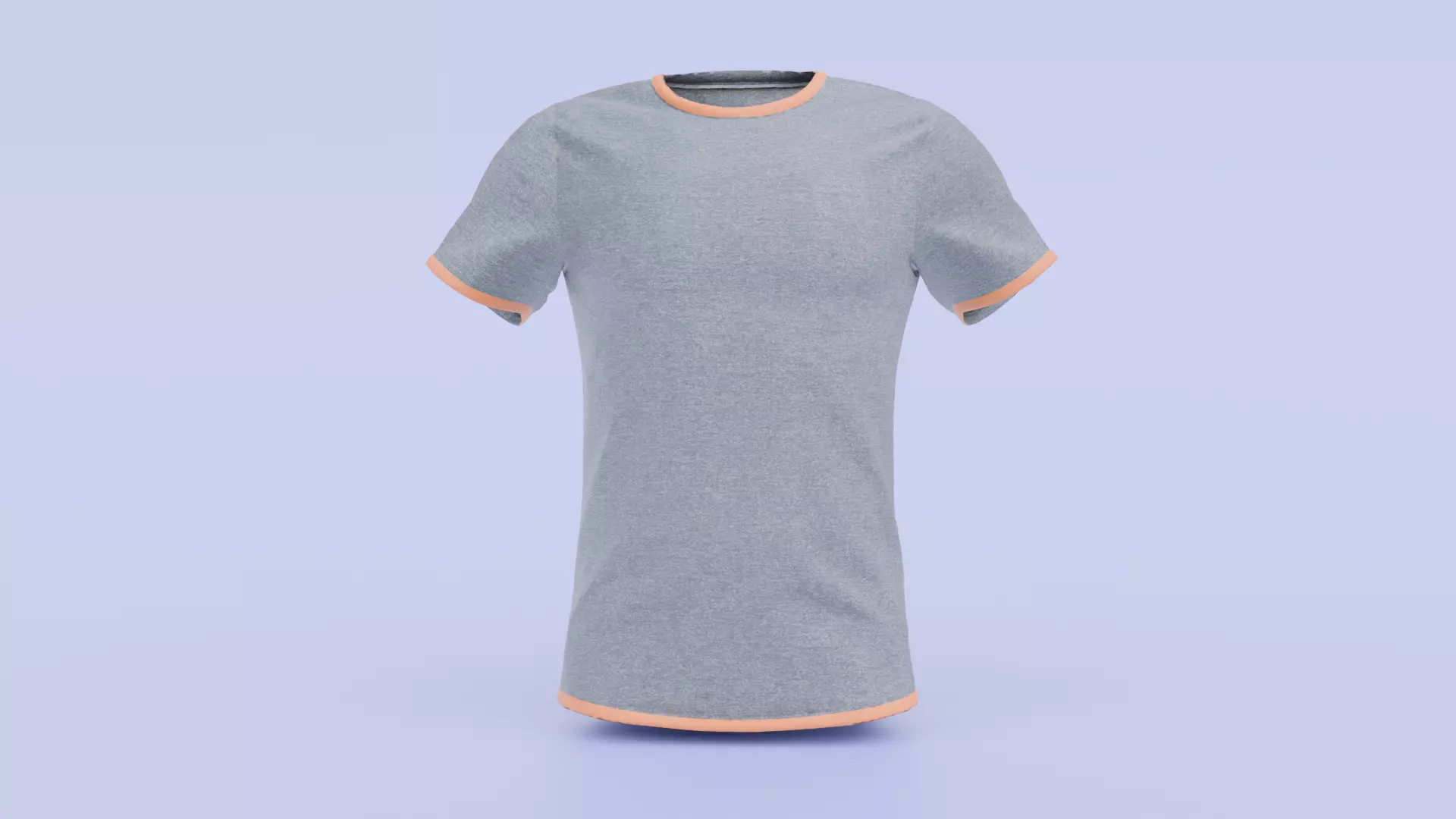 Realistic Grey T-Shirt 3D Model 3D model_0
