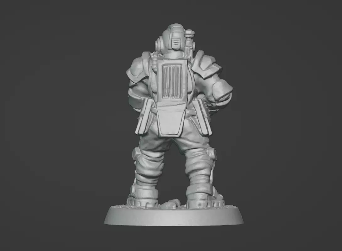 Armored Recon Trooper 32 mm One Piece STL 3D print model_31