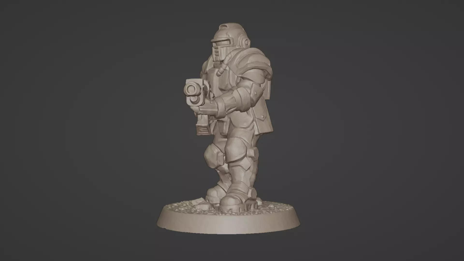 Armored Recon Trooper 32 mm One Piece STL 3D print model_25