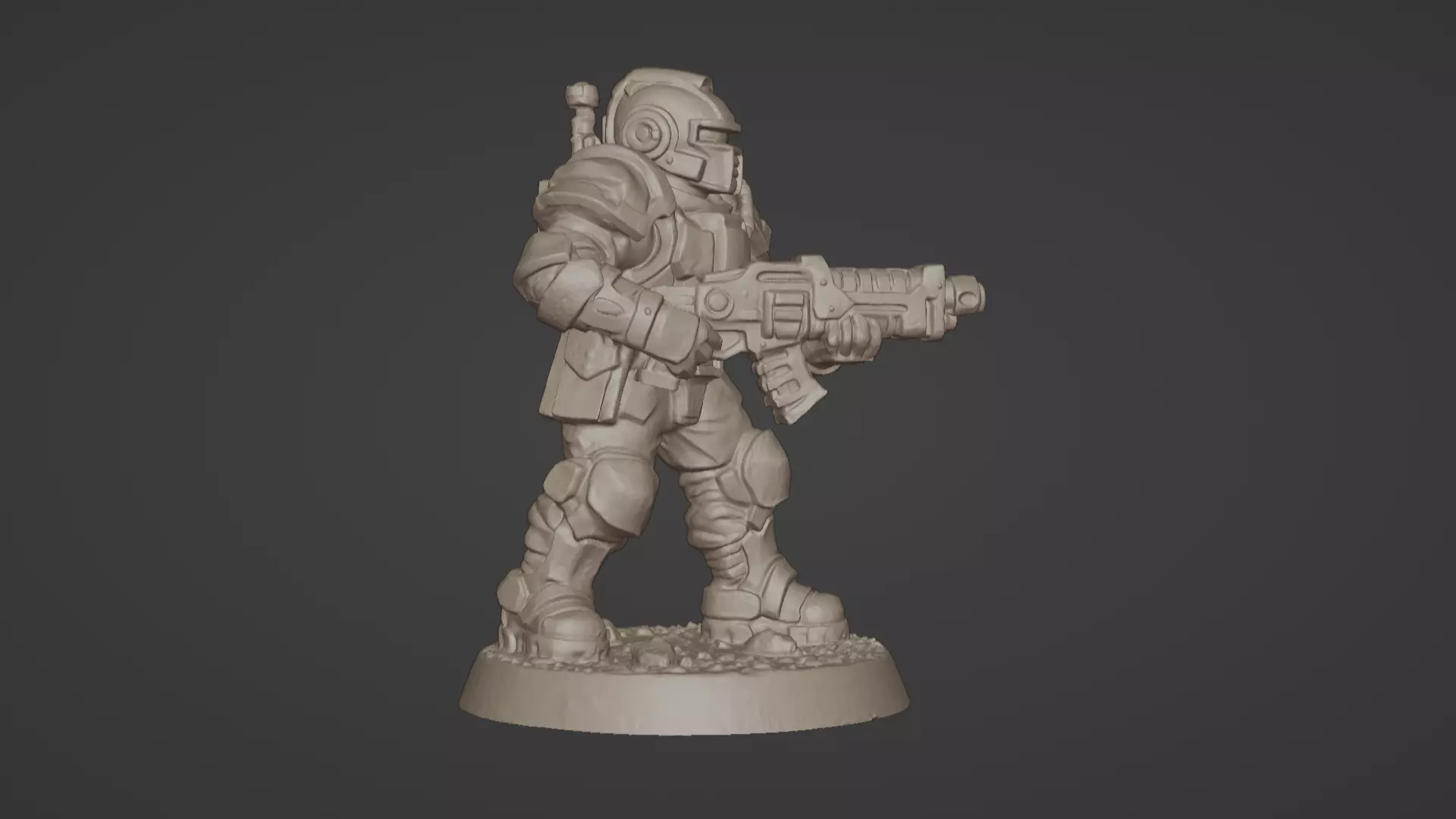 Armored Recon Trooper 32 mm One Piece STL 3D print model_3