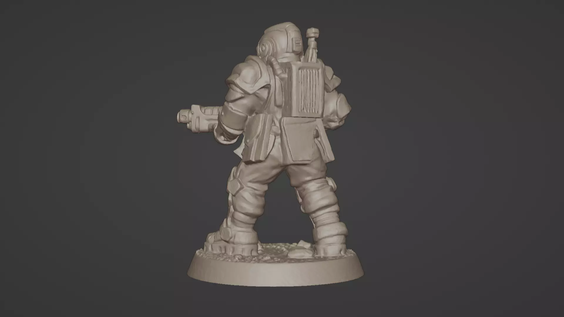 Armored Recon Trooper 32 mm One Piece STL 3D print model_16