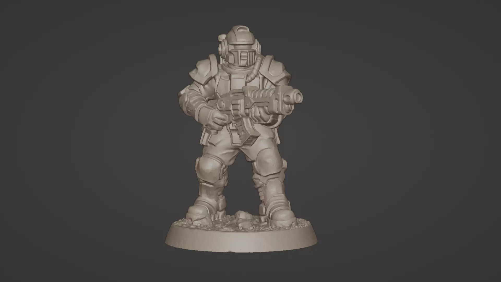 Armored Recon Trooper 32 mm One Piece STL 3D print model_27