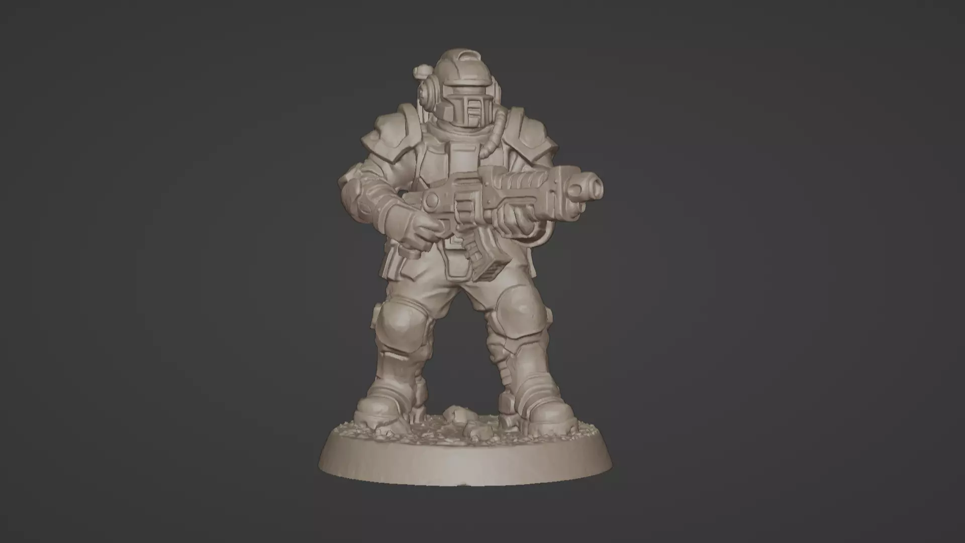 Armored Recon Trooper 32 mm One Piece STL 3D print model_0