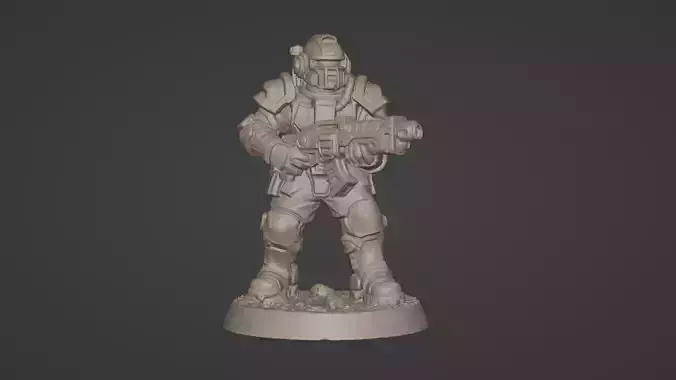 Armored Recon Trooper 32 mm One Piece STL