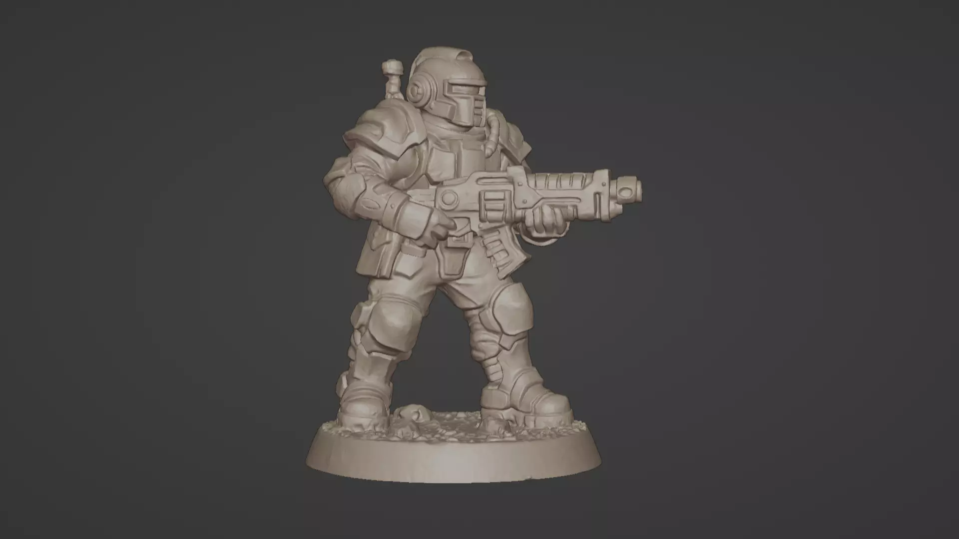 Armored Recon Trooper 32 mm One Piece STL 3D print model_1