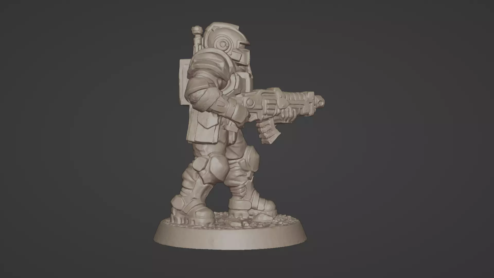 Armored Recon Trooper 32 mm One Piece STL 3D print model_4