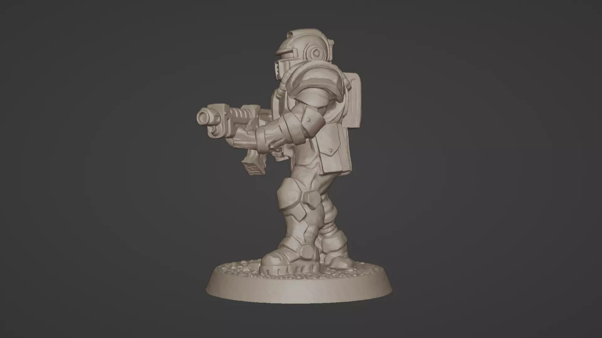 Armored Recon Trooper 32 mm One Piece STL 3D print model_23
