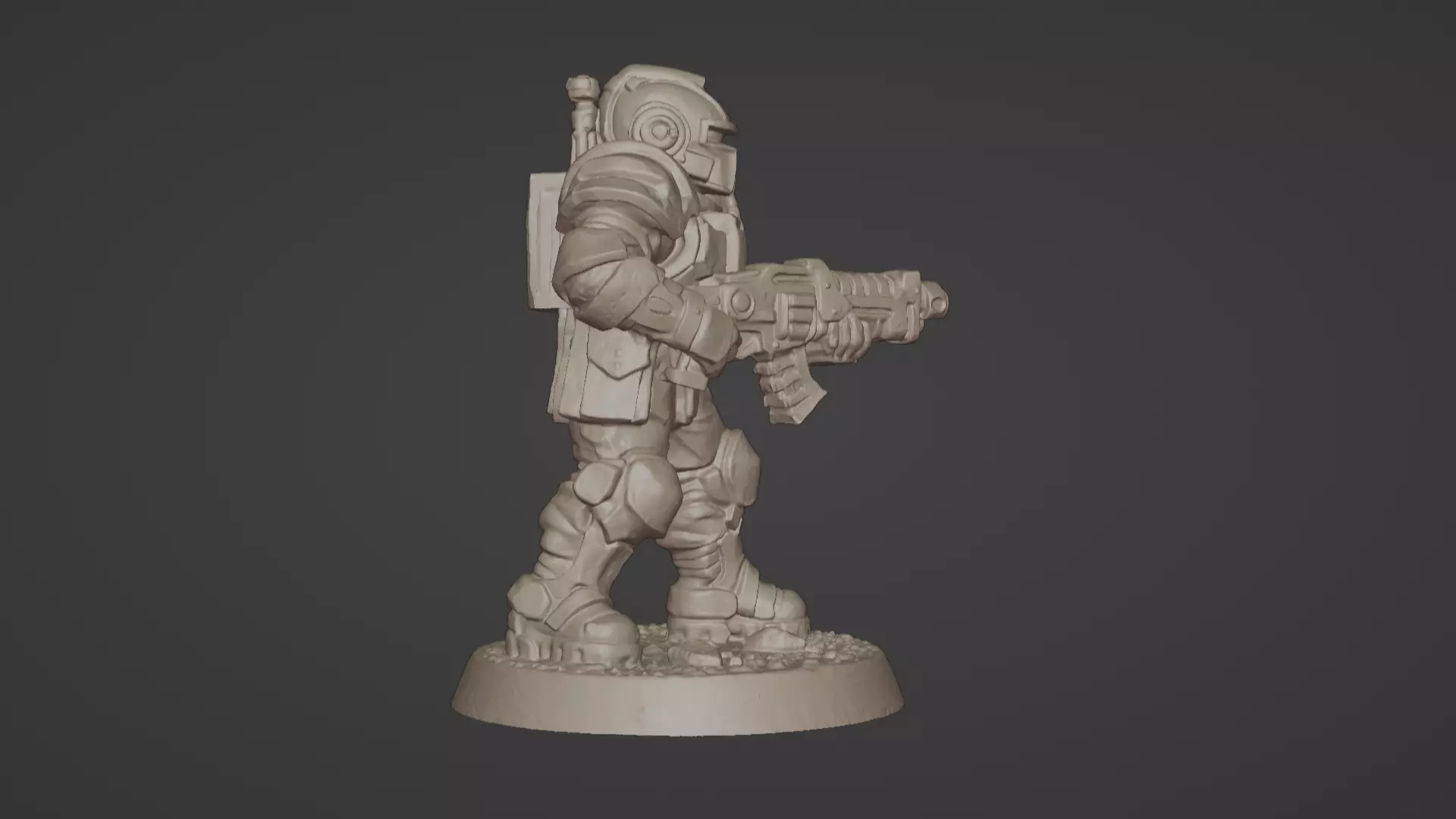 Armored Recon Trooper 32 mm One Piece STL 3D print model_5