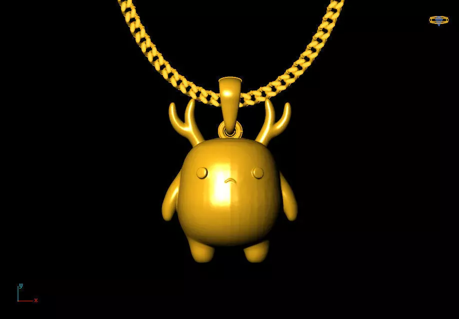 cute moster pendant charms - one inch pendant 3D print model_1