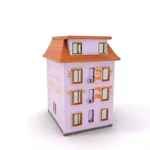Lavender Brick Building model pack Low-poly 3D model