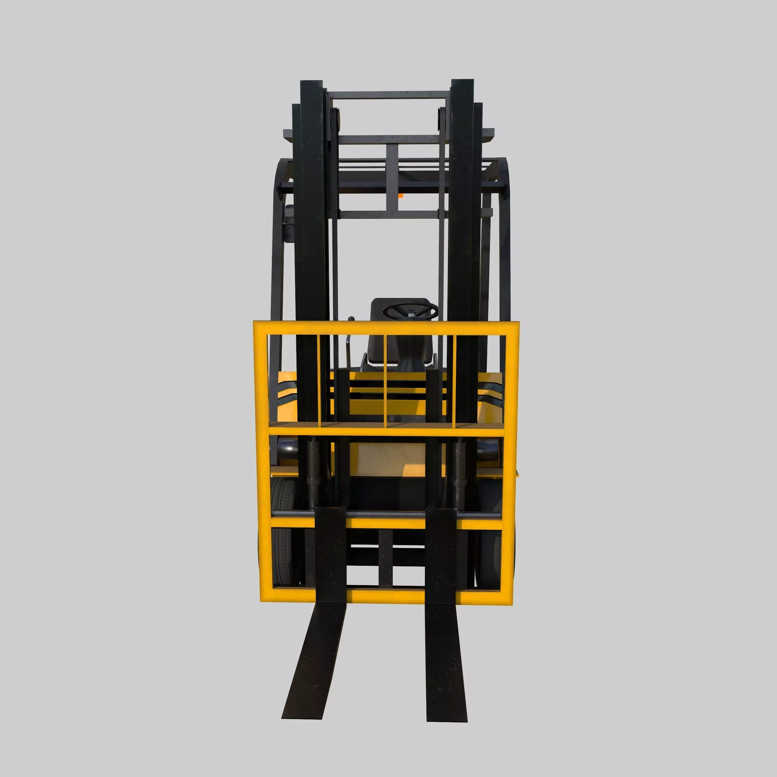 Industrial Forklift Low-poly 3D model_1