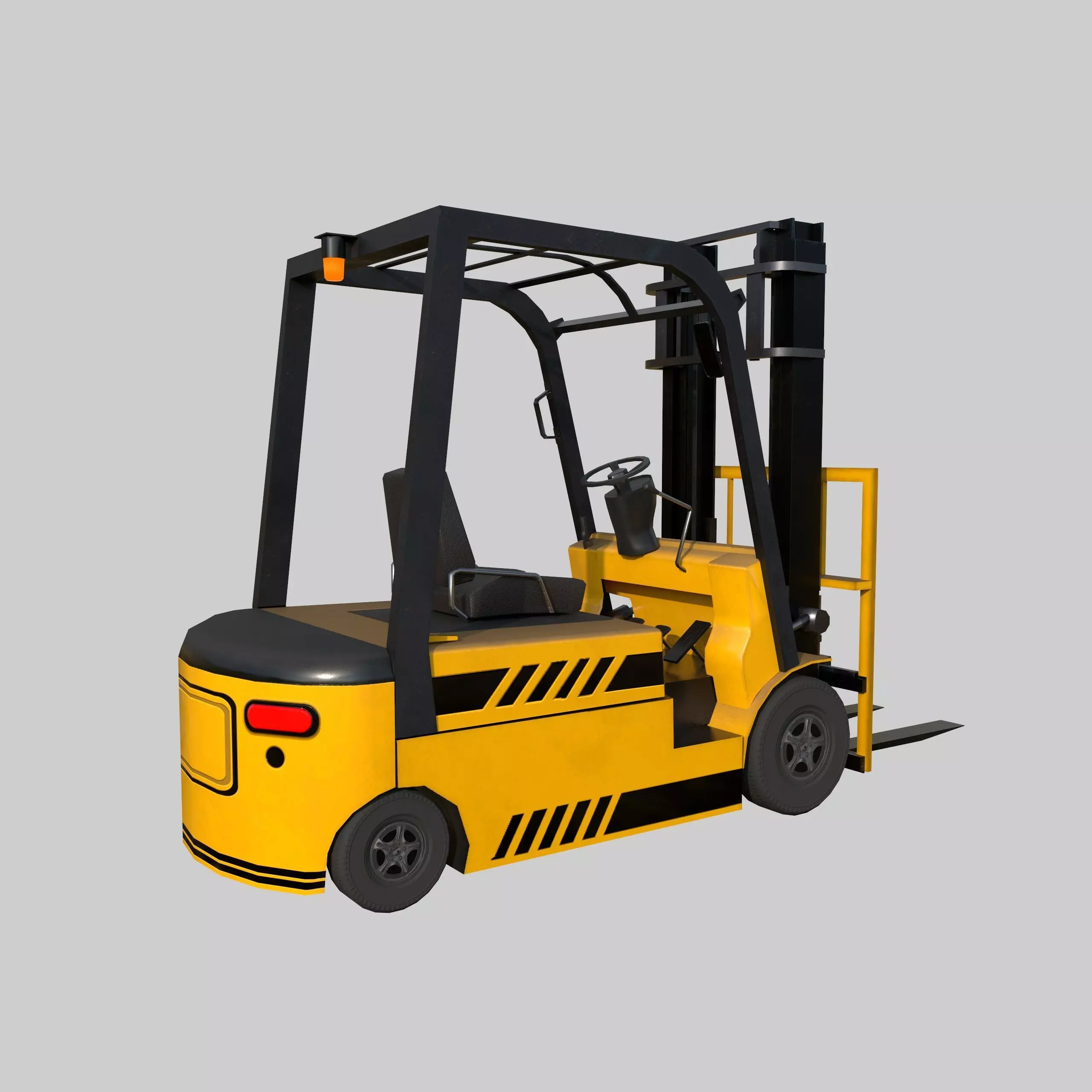 Industrial Forklift Low-poly 3D model_5